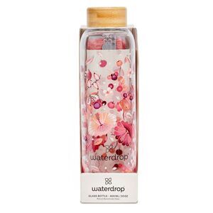 Waterdrop Microdrinks -  20oz Red Floral Water Bottle Red